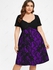 Plus Size Flower Print Cinched Ruched Dress - 6x