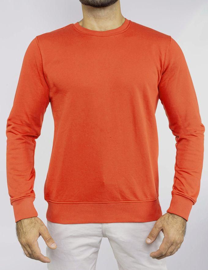 tree Men's Sweatshirt Round Neck - Orange
