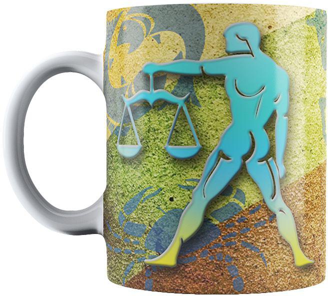 Libra Zodiac Sign Ceramic Mug, Multi Color
