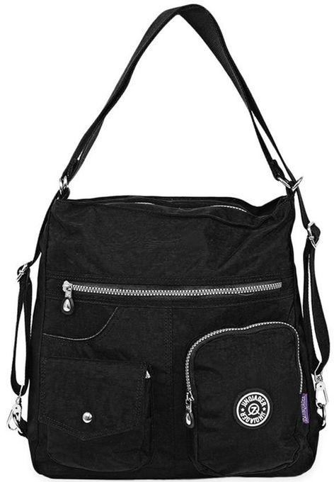 Fashion Ladies Zipper Multifunctional Shoulder Messenger Bag - Black