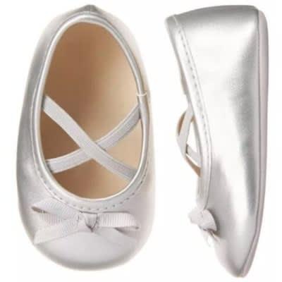 Ballet Crib Shoes - Silver 