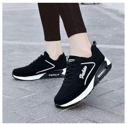 Fashion Ladies Fashionable Light Weight Sneakers-Black White