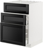 METOD / MAXIMERA Base cab f hob/int extractor w drw - white/Lerhyttan black stained 60x60 cm