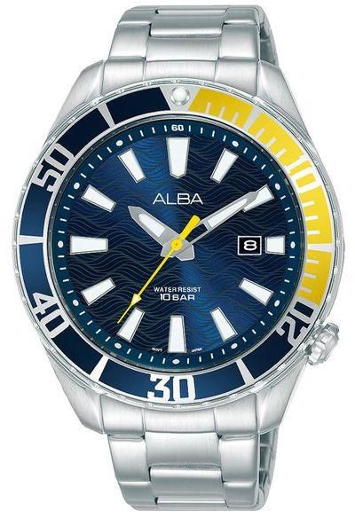 Alba Men's Hand Watch Stainless Steel Band Blue Dial AG8K25X1