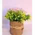 Handmade Wood Pot - Pink Flower