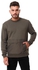Premoda Kangaroo Pocket Round Solid Sweatshirt - Olive