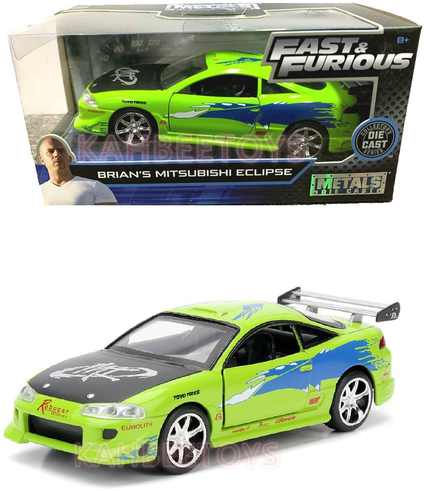 Jada Fast &amp; Furious Brian's Mitsubishi Eclipse Diecast (Green)