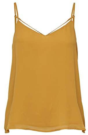Only Women's Onlmoon Sl Top Noos Wvn Tank-Top, Color:Mango Mojito_15-0960 TCX, Size:36