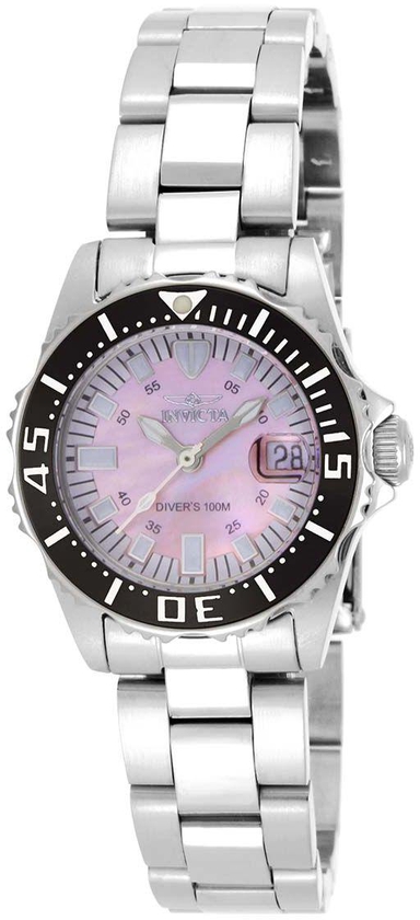 Invicta Pro Diver Women's's Pink Dial Stainless Steel Band Watch - 17601
