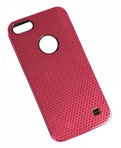 Metal Back Cover With Inside TPU Case For iPhone 55s – Pink