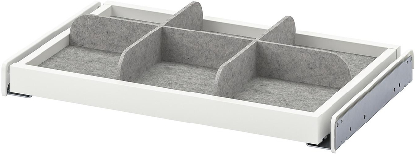 Pull-out tray with divider, white/light grey