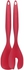 Get M-Design Plastic Salad Spoon, 2 Pieces - Fuchsia with best offers | Raneen.com