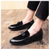 Varrati Men Dress Shoes Office Patent SUEDE TIE Wedding Shoes Black