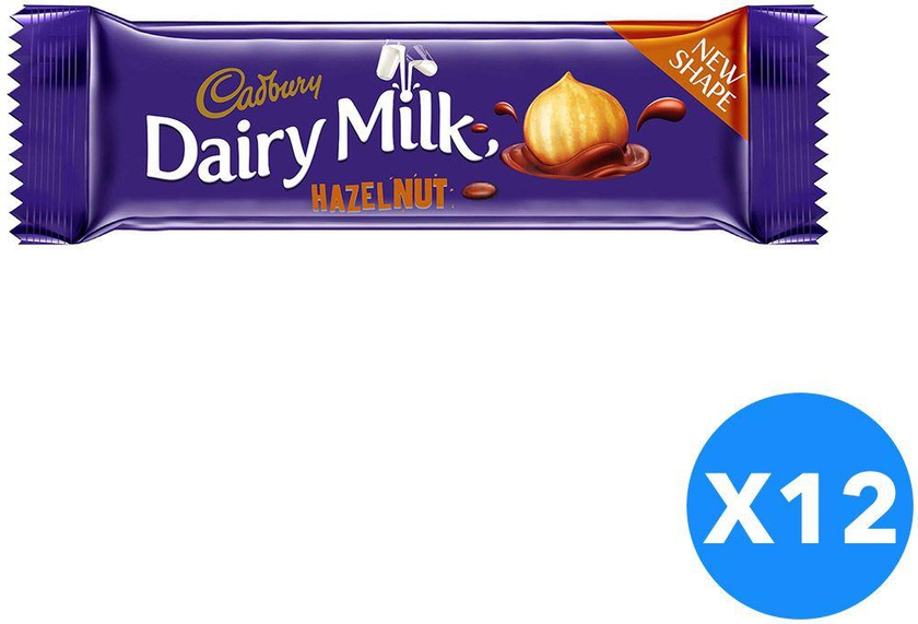 Cadbury Dairy Milk Hazelnut- 12 Pieces, 37 Gm
