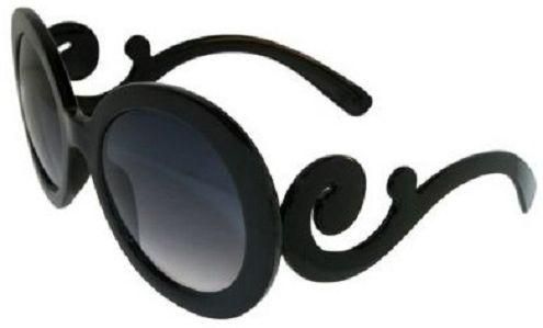 Curly Black Baroque Style Sunglasses