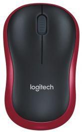 Logitech M185 Wireless Mouse, Black/Red - M185-2237