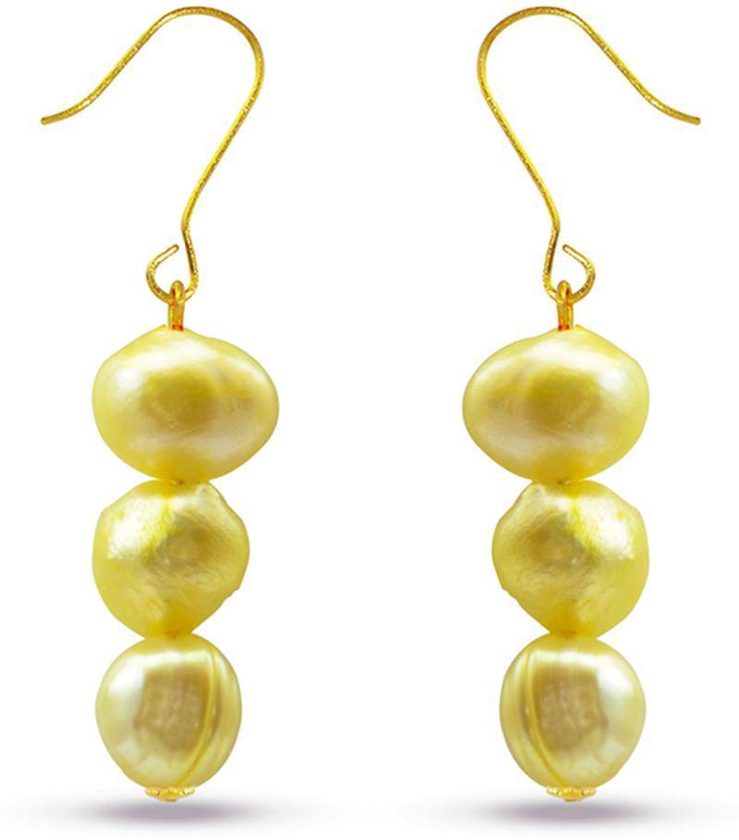 18 Karat Pearl Dangle Earrings