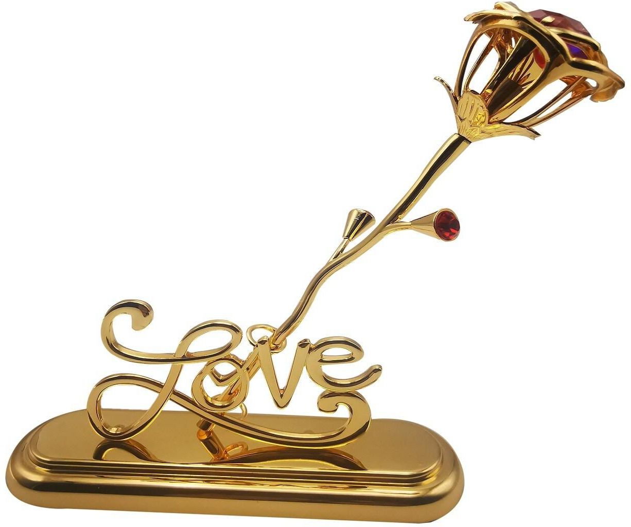 Beautiful home D&eacute;cor 24K Gold Plated Rose Flower and Love Stand for Mother&#39;s Day, Valentine&#39;s Day, Wedding Day, Birthday, Christmas Gift Idea