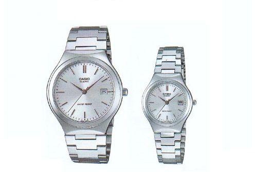 Casio His & Hers Stainless Steel Silver Analog Couple Watch Set [MTP/LTP-1170A-7AVDF]
