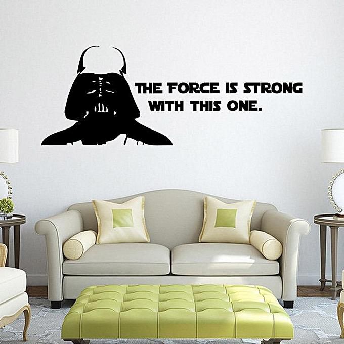 Generic W-2 Darth Vader Alphabet Wall Stickers Removable - BLACK