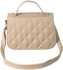 Get Women'S Leather Shoulder Bag, 18×15 cm - Beige with best offers | Raneen.com