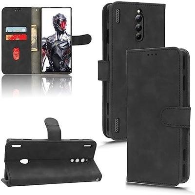 HuHa Case Cover Compatible For ZTE nubia Red Magic 8 Pro 5G Skin Feel Magnetic Flip Leather Phone Case Black