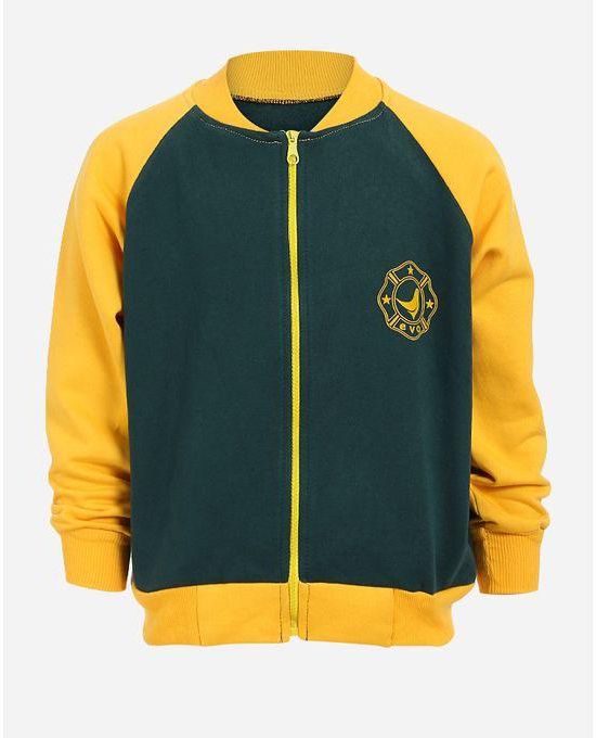 Evo Boys Bi-Tone Zipped Sweatshirt - Green & Yellow