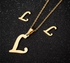 Stainless Steel Initial Letter L Customized Jewelry Set