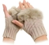 Women's Fur Gloves, High Quality Winter Wool Half-finger