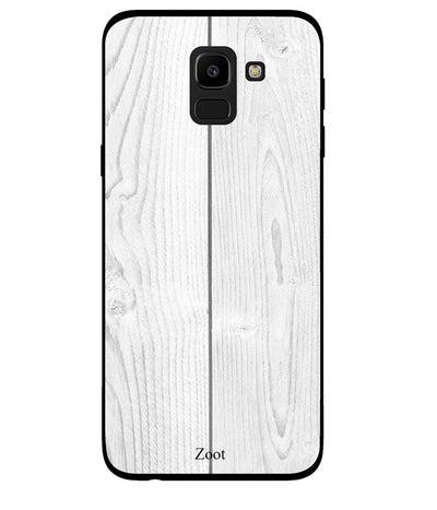 Protective Case Cover For Samsung Galaxy J6 White Wood Pattern