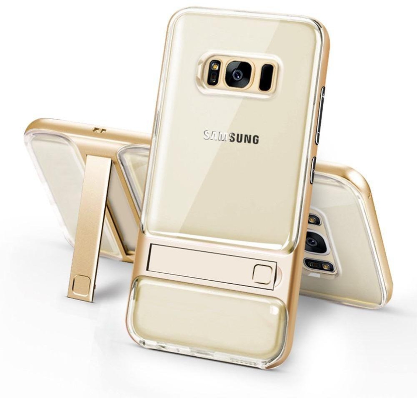 For Samsung Galaxy S8 Plus SM-G955 - Elegance Sieres TPU / PC Kickstand Mobile Phone Case - Gold