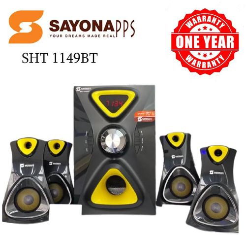 【Special Offer】 4.1 Channel Sayona Bluetooth Multimedia Subwoofer Speaker System Black SHT 1149BT, 16000W P.M.P.O Black SHT 1149BT 16000W