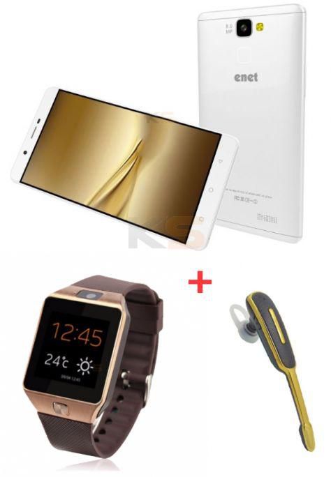 [3in1 Bundle] Enet Mac X2 Smartphone + Smart Phone Watch + Bluetooth Headset - Random Color