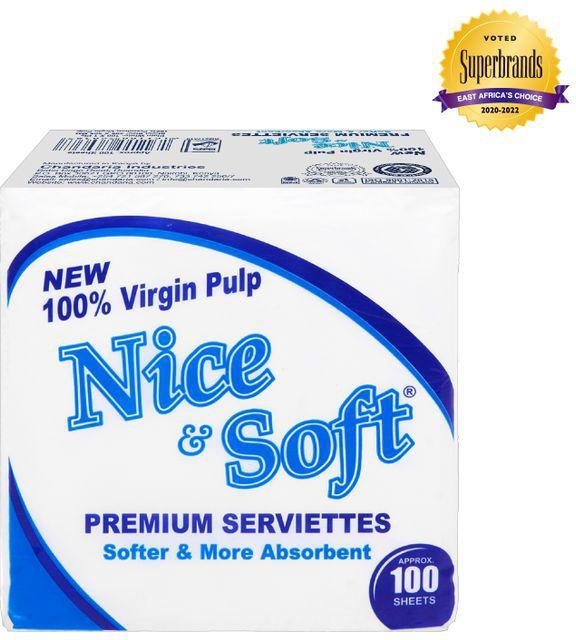 Nice & Soft White Standard Serviettes 100 Sheets