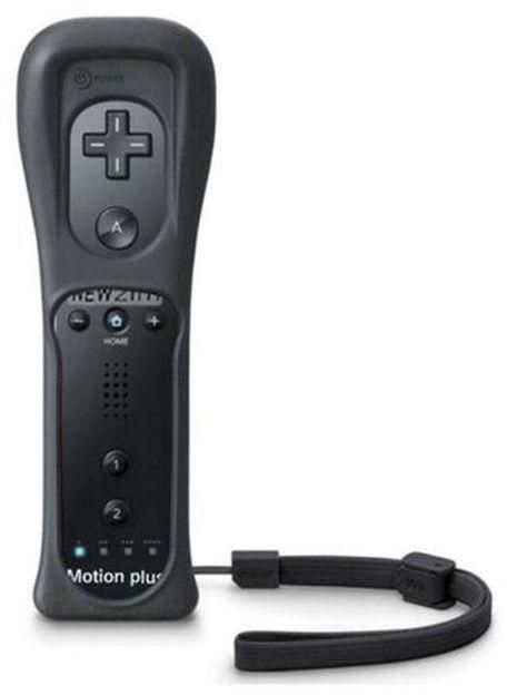 New 2 In 1 Wireless Remote Controller For Nunchuk Nintendo Wii Built-in Motion Plus With Silicone Case Motion Sensor Straight Black