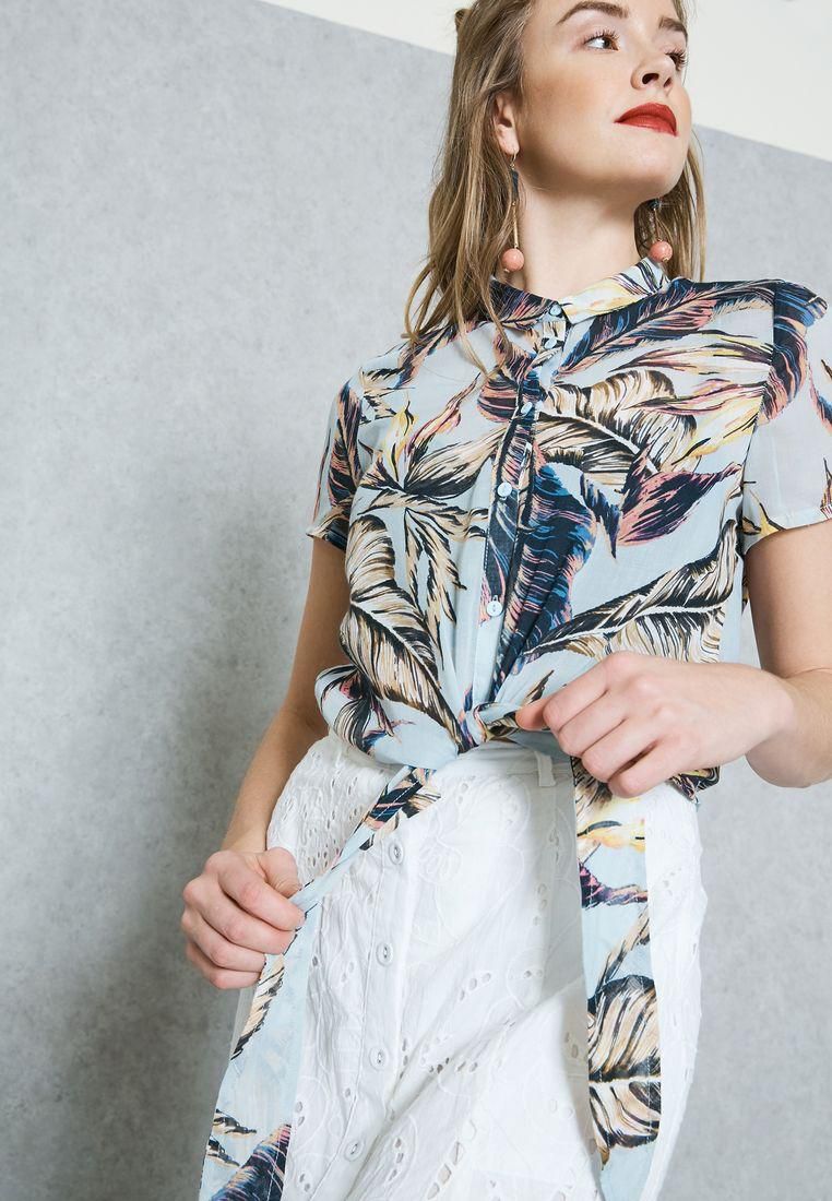 Printed Knotted Shirt