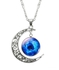 Generic Galaxy Space Blue Hole Glass Necklace - Silver & Blue