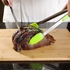 قطعة واحدة من ملاقط الطبخ وتقديم السلطة من السيليكون بلون اخضر مع مقبض من الستانلس ستيل BTX