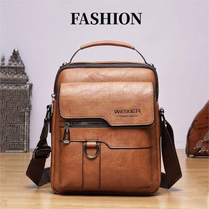 Fashion Men's Vintage PU Leather Shoulder Bag,Casual Handbag,Travel Backpack-Vertical