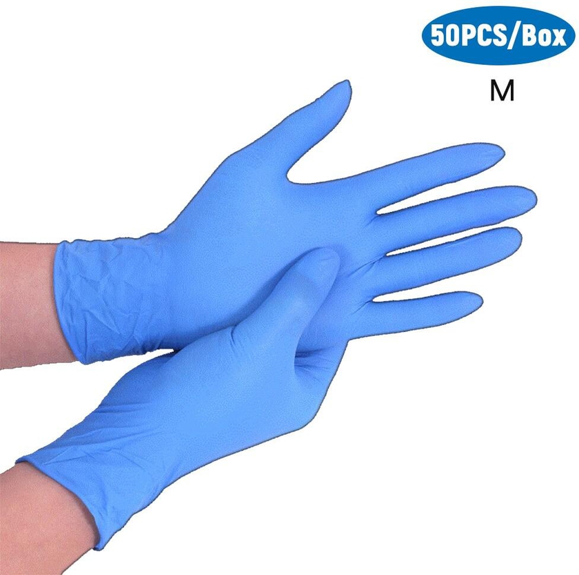 Generic-Disposable Nitrile Gloves Letex Free Powder Free Single Use Gloves for Home Cleaning Kitchen Cooking Food Process Hair Dying Use 50PCS/Box Blue