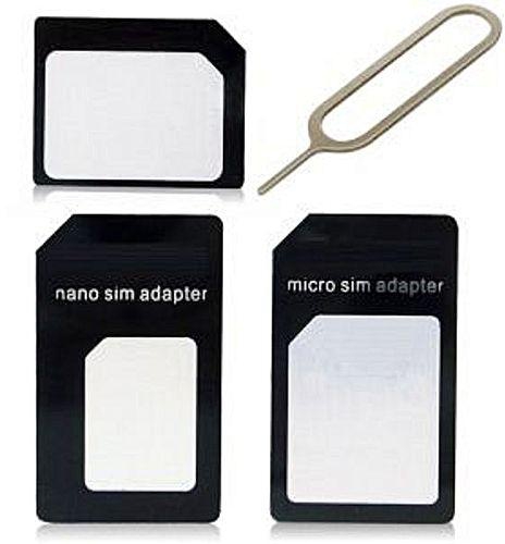 Generic Nano Sim To Micro Sim / Standard Sim Card Adapter And Eject Pin For Iphone 5 4S 4 Ipad