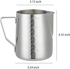 Milk Frothing Pitcher 550ml Stainless Steel Espresso Steaming Jug for Latte Espresso Cafetiere Cappuccino Coffee Machine Accessories Barista Tools Milk Cup
