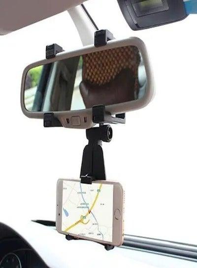 Car Rear-View Mirror Phone Mount Black
