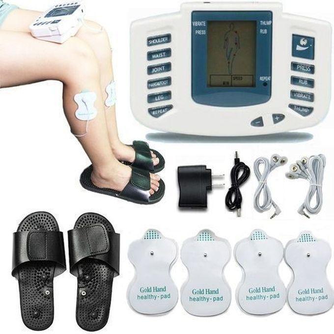 Digital Electrical Tens Acupuncture Therapy Massager. Slimming Body Stimulator Machine +Therapy Slippers. Perfect For Pain Reliefs And Stroke