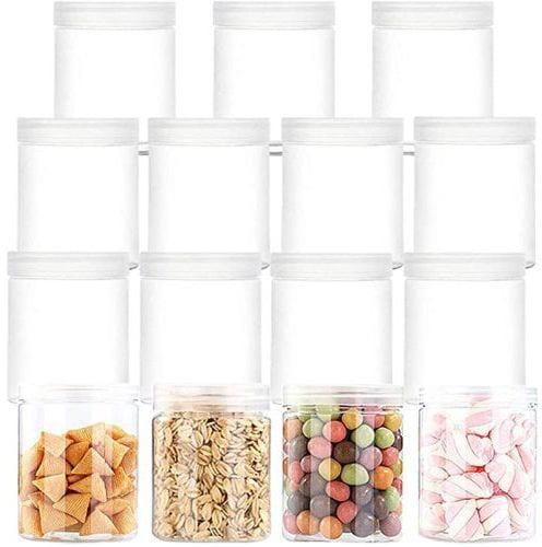 FUFU Clear Plastic Round Storage Jars - 177ml