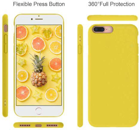 Generic IPhone 8 Plus Silicon Back Case Yellow With Free Memory Card
