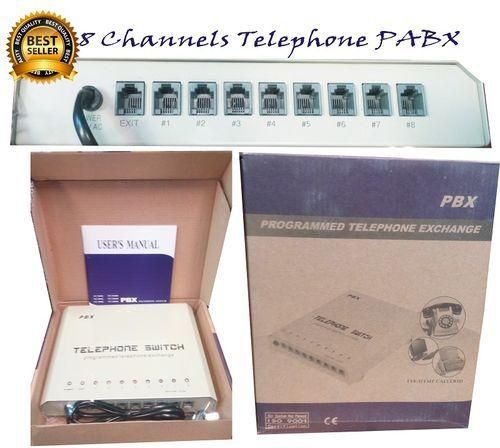 INTERCOM 8 Port PBX Programmed Telephone Exchange System PABX Intercom Box Switch For Homes & Offices