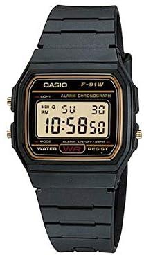 Casio For Men Digital Dial Resin Band Watch - F-91WG-9