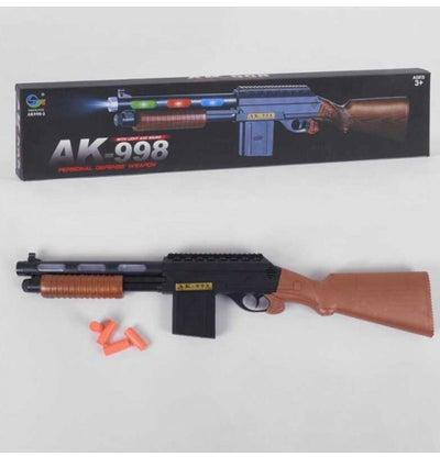 Light and compact portable toy gun with light and sound shooting range brown black