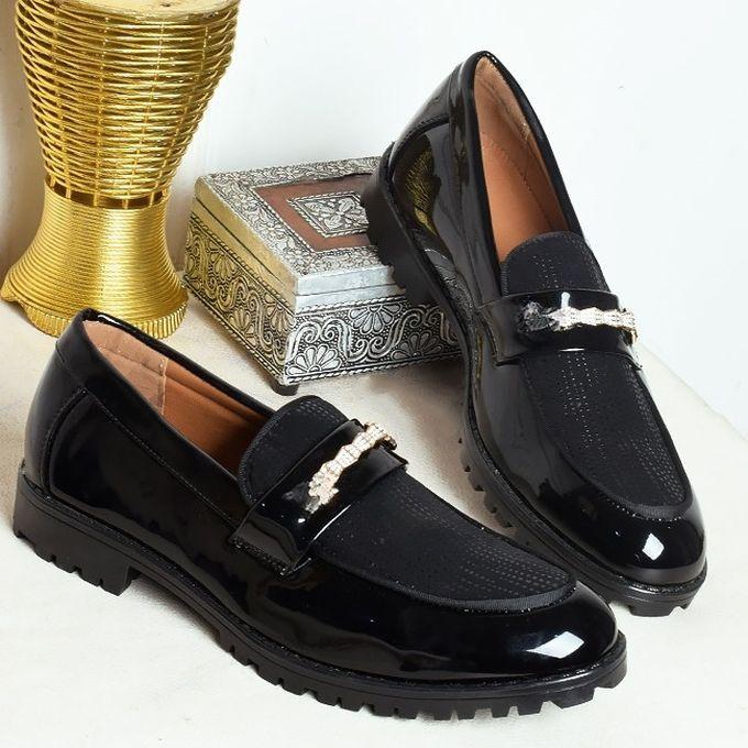 Men Oxfords Tassel CHAIN Formal Shoes BLACK